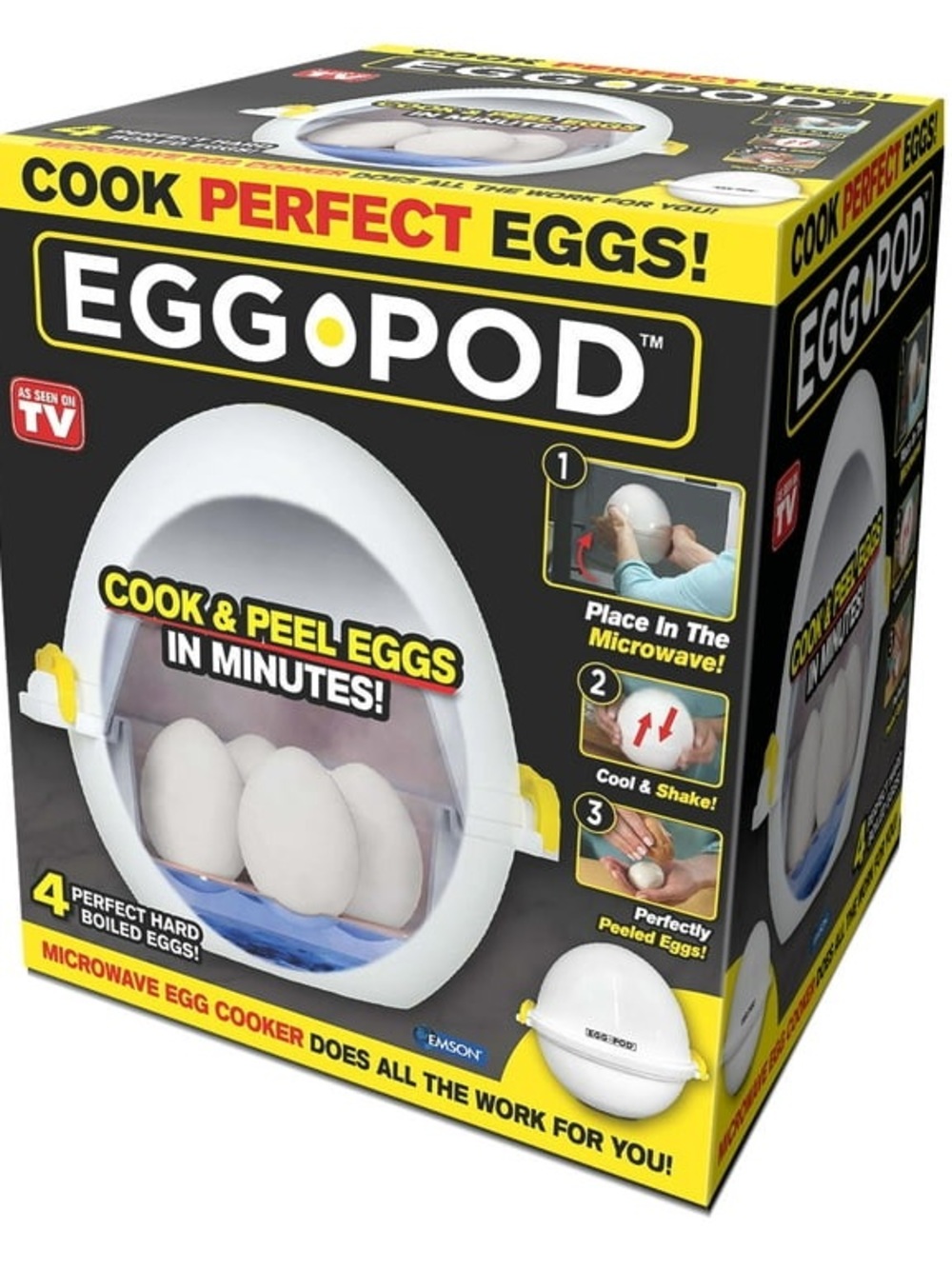 EGGOPOD Microwave Egg Cooker - White and Yellow